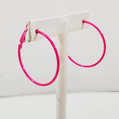 1980's Hot Pink Earrings