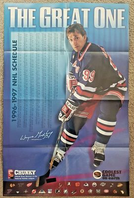 Wayne Gretzky Chunky Soup 1996-97 Schedule Poster. 24" x 34"