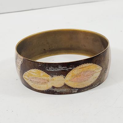 Vintage Brass Bangle Bracelet