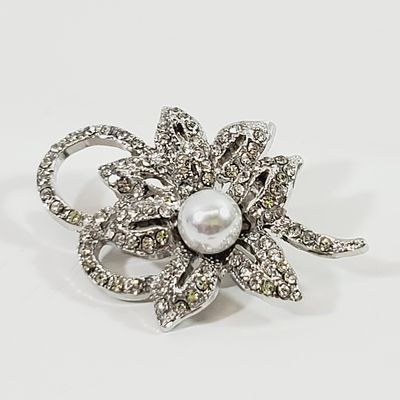 Crystal Flower Brooch