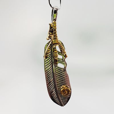 Feather with Bird Foot Pendant
