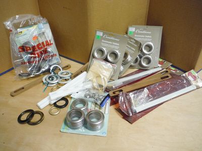 Lot of Curtain Parts and Rods