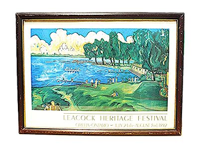 1992 Leacock Heritage Festival POSTER Orillia, O. 22 x 30" Frame needs painting -see pics We 