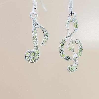Music Themed Crystal Earrings