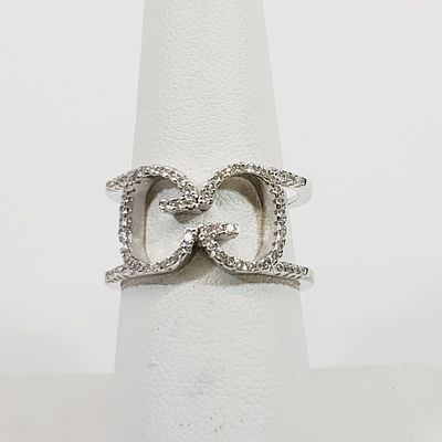 Crystal Ring Size 7. no markings