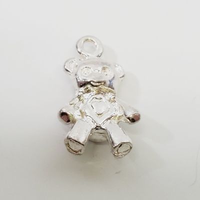 Teddy Bear Charm or Pendant Stamped 925