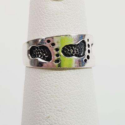 Open Toe Ring Stamped 925 Footprints
