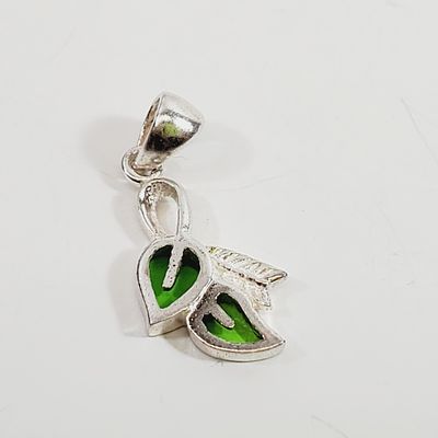 Leaf Pendant or Charm Stamped 925