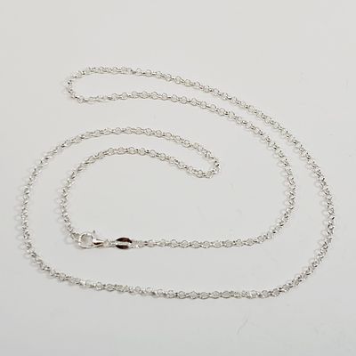 Silver Chain Necklace Stamped 925 22"