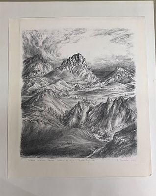 Сизикова Елена Львовна - Солнцем овеяны горные склоны. Литография. (49 x 43). 2007г.