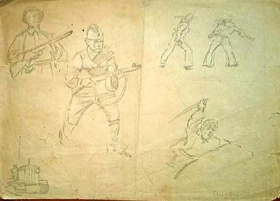 Неизвестный художник - Неизвестный художник Рисунок карандашом. 1942 г. Техника: рисунок 