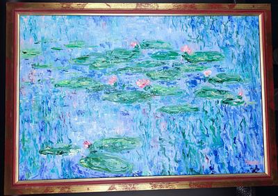 Авалова Диана. Водяные лилии. 2006г. Холст, масло, 40х60 см.Состояние: оформлена в раму.
