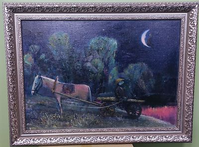 Титов Евгений Юрьевич. Ночь. 2004 г. Холст, масло. Размеры 50х70 см по подрамнику.Живописец 