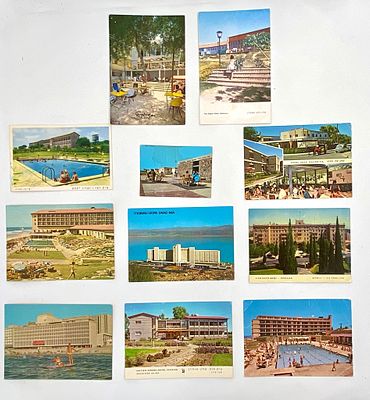 11 גלויות של בתי מלון, בתי הארחה, אכסניות, בתי מרגוע, פנסיון - ישראל שנות ה 60