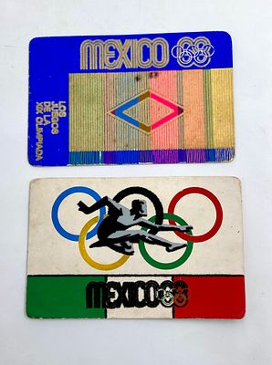 אולימפיאדת מקסיקו 88 - צמד גלויות. גלויה שנשלחה במהלך אולימפיאדה שהתקיימה במקסיקו בשנת 1988
