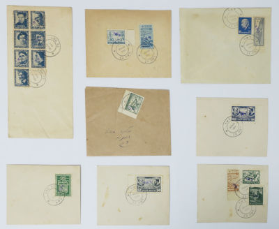 8 מעטפות מנהלת העם בולי קק"ל חותמות דואר רמת גן. 
גדלים שונים. מצבים שונים, רובן במצב טוב מאוד.