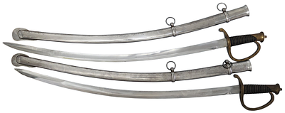 זוג חרבות פרשים קלות בסגנון צרפתי, דגם נפוליאוני An XI. זוג חרבות פרשים קלות, מבוססות על הדגם 