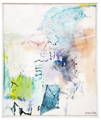 משה גבעתי, שמן על בד, 83x74 ס"מ. . משה גבעתי (Moshe Givati) שמן על בד, חתום וממוסגר, 83×74 ס"מ 