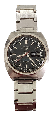 שעון יד גברי וינטג' SEIKO 5 Sports אוטומטי, דגם 6119-6020 (גב לא תואם 6319-8060), יפן – כ-38 מ״מ
. 