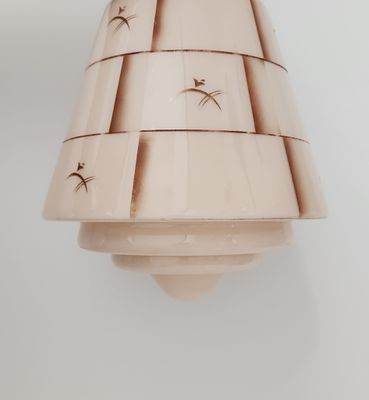 אהיל זכוכית למנורת תקרה בעיצוב אר דקו סקנדינבי שנות ה-20 או ה-30. Scandinavian Art Deco Ceiling 