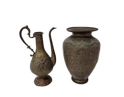 כד וקנקן נחושת, פרס המאה ה-19 – עיטורי בלט וחריטה מורכבים. קנקן וכד עתיקים עשויים נחושת. 