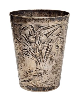 Art Nouveau Silver Beaker – Jewish Charity Association, M&uuml;nster Germany, 1903. Art Nouveau 