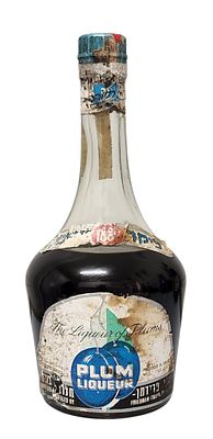 פרידמן–תנובה – ליקר שזיפים (Plum Liqueur)
ישראל, שנות ה־50–60 בקירוב
. בקבוק ליקר שזיפים ישראלי 