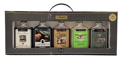 מארז 5 משקאות מיני – כרמל מזרחי | תשנ״ב (1992) - בינהם יין קדמון . מארז מתנה מקורי של יקבי כרמל 