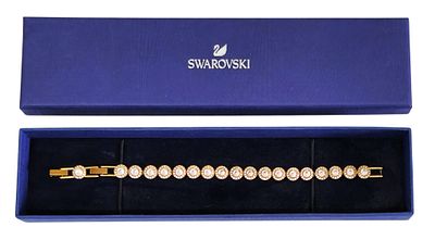צמיד טניס Swarovski – דגם Una Angelic – קריסטלים שקופים – מוזהב – דגם 5733401. צמיד טניס אלגנטי 