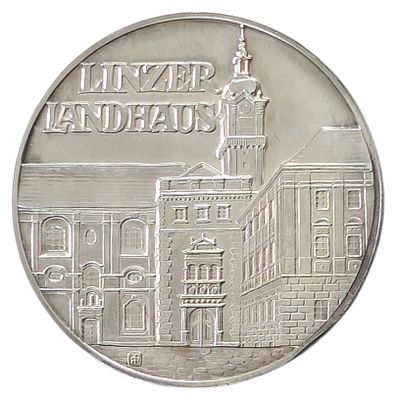 מדליית כסף 900 – מדינת אוסטריה העליונה (Ober&ouml;sterreich) – Linzer Landhaus – עם קופסה מקורית 