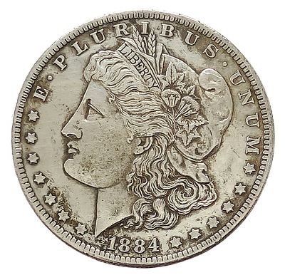 מטבע כסף מורגן דולר (1 דולר) 1884 ארצות הברית – Morgan Dollar, סימן מטבע O (ניו אורלינס)
United 