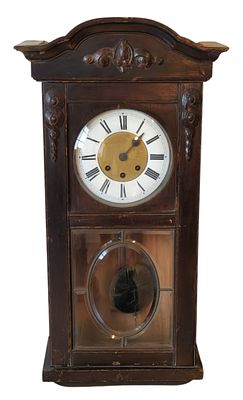 שעון קיר מכני עתיק מסוג Box Regulator, גרמניה או אוסטריה, סוף המאה ה־19 או ראשית המאה ה־20
. שעון 