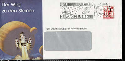 1981 Hermann E. Sieger Weltraumphilatelie Special Cover Space Shuttle Cachet - Hard to find