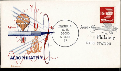 1977 Nashua NH Aerophilately Expo Station Special Event Cover
