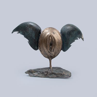 Alberto Trindade (n. 1958), escultura em bronze. Dim: 29 x 40 cm