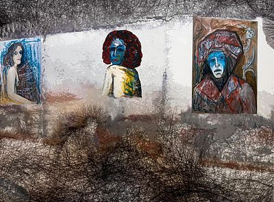 יעקב פורת - קירות יפו. 70x50 הדפס של ציור שנמכר. שווי הבד האיכותי בלבד הוא 200 ש״ח. ללא מסגור