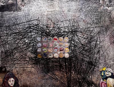 יעקב פורת - אהבה. 70x50 עבודה יפהפייה על בד, מאת אמן מוכשר שרוב ציוריו נמכרו בחו״ל. האמן הוצג 