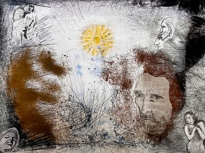 יעקב פורת - חלום יעקוב. 70x50 על בד – הדפס אומנותי, לא ממוסגר. רבים מהם כוללים צבע שהצייר הוסיף 