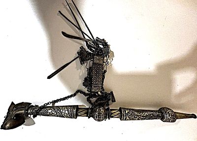 מקטרת אופיום עתיקה. מקור: דרום סין. פגמים קלים, כולל כל החלקים המקוריים. דורש ניקוי וטיפול. כלי 