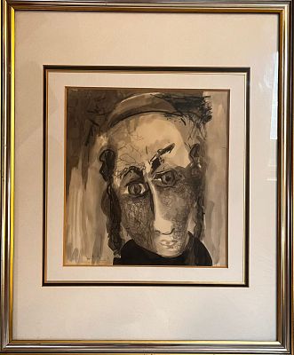 יעקוב רוזנבוים - ילד חסיד. 39x36 אקוורל יפהפה – חתום, ממוסגר במסגרת חדשה ומרשימה. ציור איכותי 