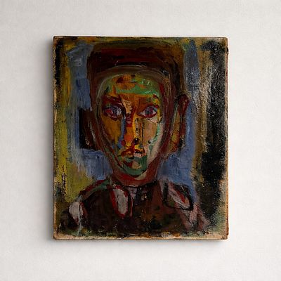 יחיאל קריזה - דיוקן עצמי של יחיאל קריזה. 46x38 זהו דיוקן עצמי של יחיאל קריזה, ציור עוצמתי ואינטימי 