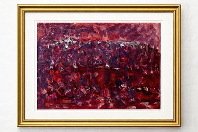 יחיאל קריזה - 70x50 יחיאל קריזה – קומפוזיציה אבסטרקטית, ללא מסגרת 
עבודה עוצמתית ורבת שכבות בגווני 