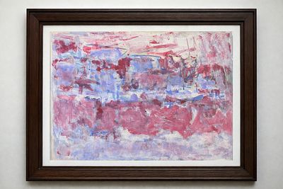 י.קריזה - עיר מתחת לערפל. 70x50 בריסטול לא ממוסגר (unframed). חתום בחותמת העיזבון .במבט ראשון הציור 