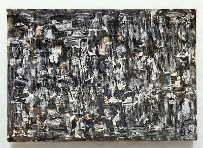 י.קריזה - מופע של נוכחות. 100x70 שמן על קרטון, לא ממוסגר. חתום. 
העבודה הוצגה במוזיאון תל אביב 