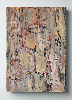 יחיאל קריזה - עדות שקטה. 100x70 שמן על קרטון חתום לא ממוסגר.עבודה שיש בה אצילות, עבודה שצריכה כבוד 