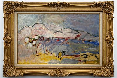 הרי אדום. 70x50 יחיאל קריזה – יצירה אבסטרקטית על נייר (ללא מסגרת) חתום בחותמת העיזבון 
היצירה של 