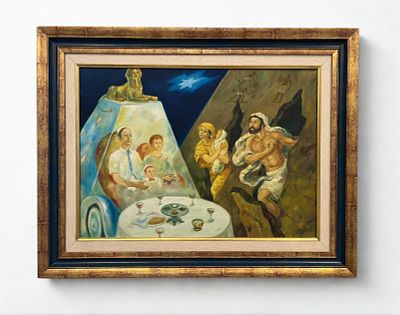 L. Obolsky - “The Night of Passover”, 2003. שמן על בד, ממוסגר במיסגרת גלריה חתום 70x50 
יצירה 