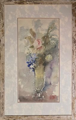 Фонвизин Артур Владимирович - Букет в вазе. 1940-1950-е гг. . Бумага, акварель. 50 х 25,5 