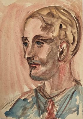 Лабас Александр Аркадьевич - Серия "Портреты". 1940 г. Бумага, акварель. 
19 х 14