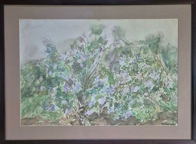 Лабас Александр Аркадьевич - Сирень цветет. Из серии "Хотьково-Абрамцево". 1958 г. Бумага 